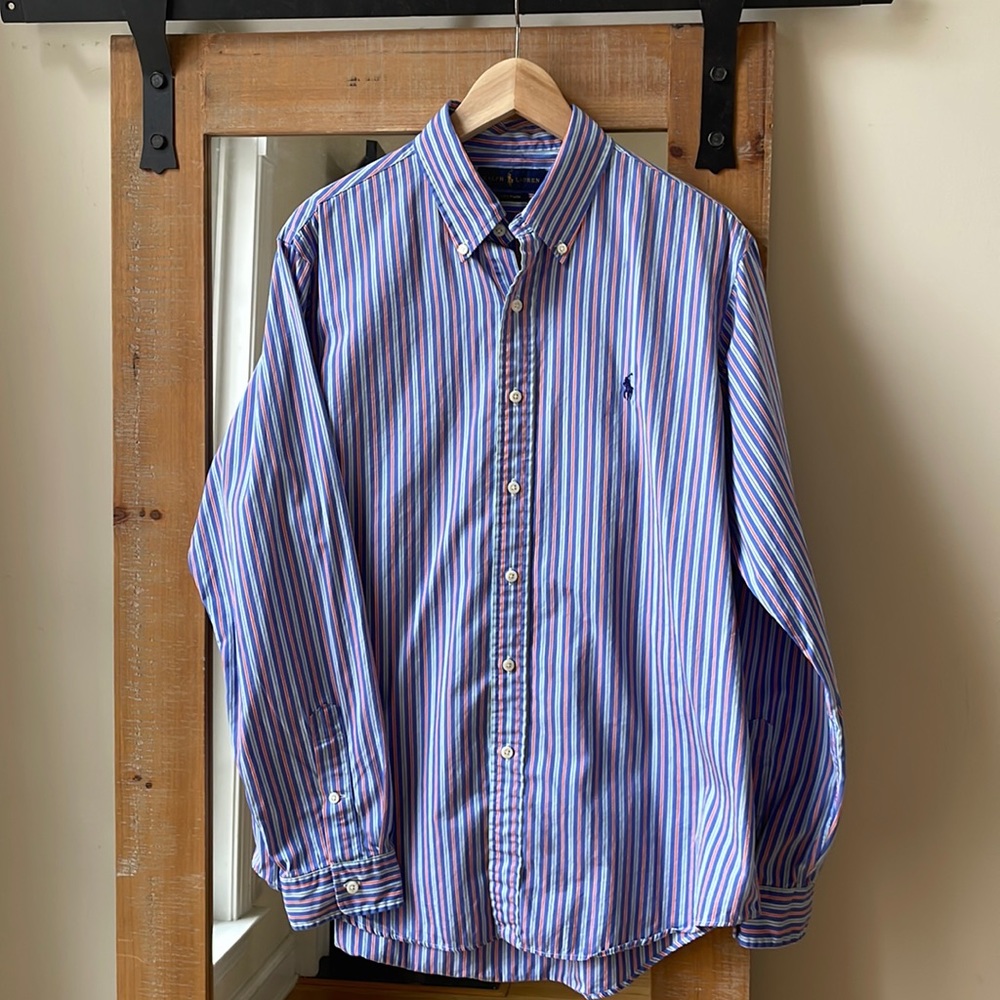 Polo by Ralph Lauren Striped Button Down Shirt Size L